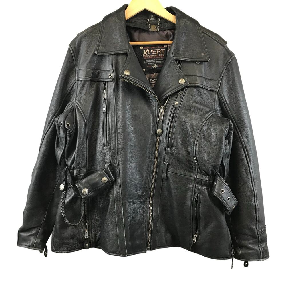 XPERT Performance Gear Leather Biker Jacket Size XL Women's